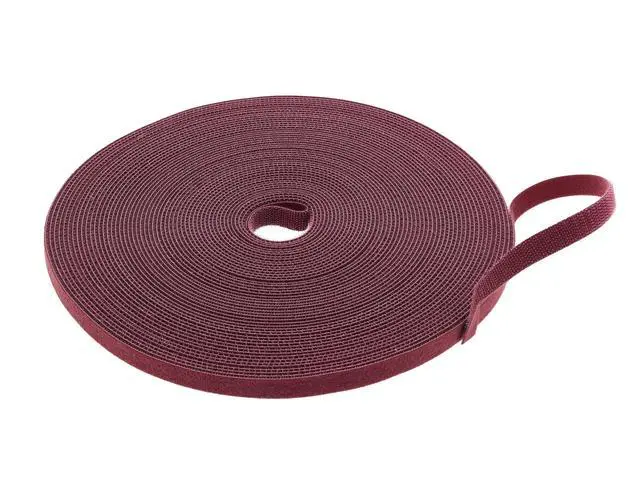 Main image of Secure 1/2 Inch Continuous Maroon Fire-Rated Hook and Loop Wrap for Cable Management and Organization in Home or Office - 25 Yards