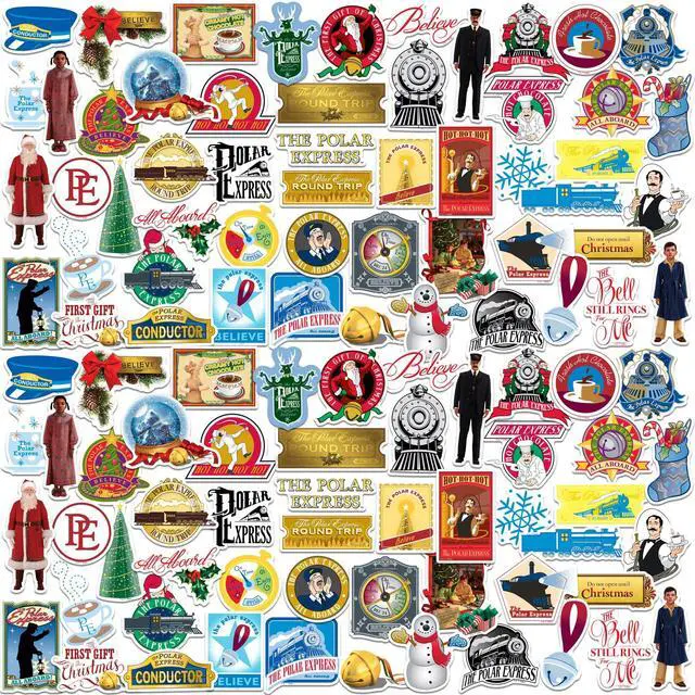 Main image of The Polar Express Classic Holiday 150 Vinyl Stickers Waterproof Die-Cut Car
