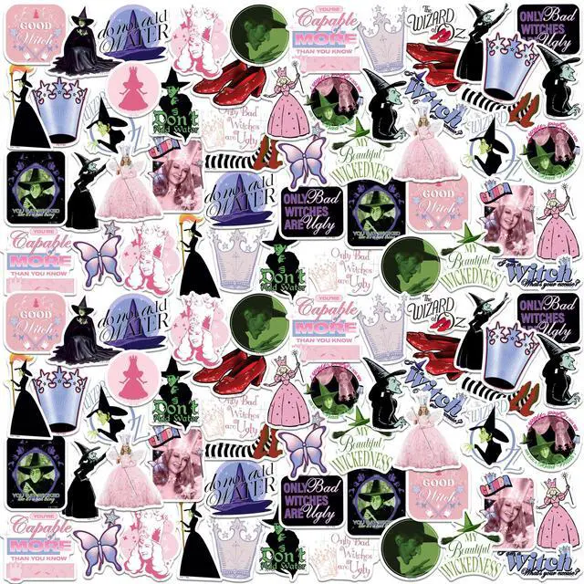 Main image of The Wizard of Oz Good vs Bad Witch 200 Vinyl Stickers Waterproof Die-Cut