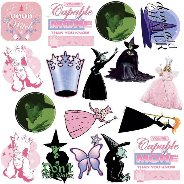 Alt view image 3 of 6 - The Wizard of Oz Good vs Bad Witch 200 Vinyl Stickers Waterproof Die-Cut