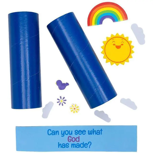 Alt view image 2 of 4 - See What God Has Made Binocular Craft Kit - 12 Pack | DIY Cardboard Binoculars for Kids | Fun Art & Craft Project | VBS Vacation Bible School Supplies
