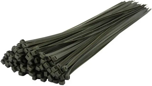 Main image of Pro Tie Standard Duty, Self-Locking Nylon Cable Wire Ties for Indoor and Outdoor Use | 14.6-Inch, 50 lbs. Tensile Strength, Olive Green Nylon, 100-Pack (PN: CFO14SD100)