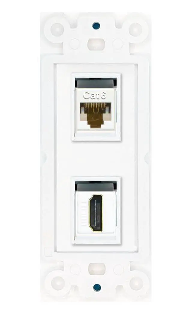 Alt view image 2 of 2 - Cat6 HDMI Wall Plate Insert White