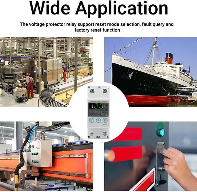 Alt view image 7 of 7 - SVP-912 120VAC 80A Adjustable Self Recovery Under Voltage Protector for Electrical Systems