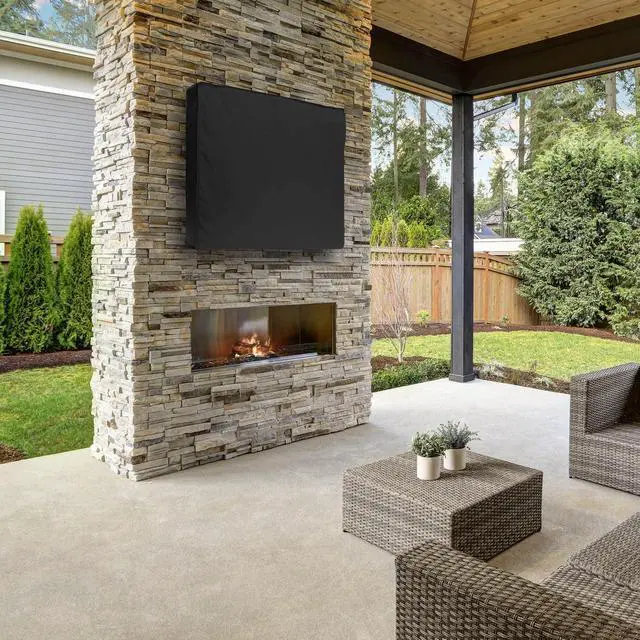 Alt view image 7 of 7 - Outdoor TV Cover - 50" Model For 48" - 52" Flat Screens - Slim Fit - Weatherproof Weather Dust Resistant Television Protector - Black