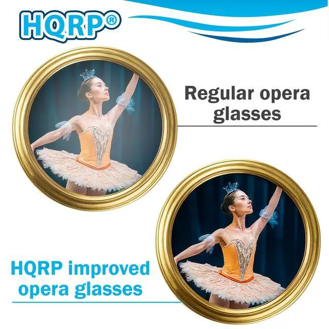 Alt view image 2 of 7 - 3 x 25 Opera Glasses Theater Binoculars w/Built-in Extendable Handle, White-Pearl with Gold Trim, with Crystal Clear Optics (CCO), for Adults Kids Women in Musical Concert Theater Opera