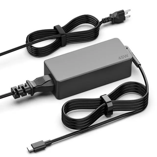 Main image of 45W USB C Chromebook Charger Compatible with HP Chromebook, Lenovo Chromebook ThinkPad/Yoga, Asus, Acer, Dell Latitude, Samsung Laptop; Universal Type C Chromebook Power Supply Cord Replacement