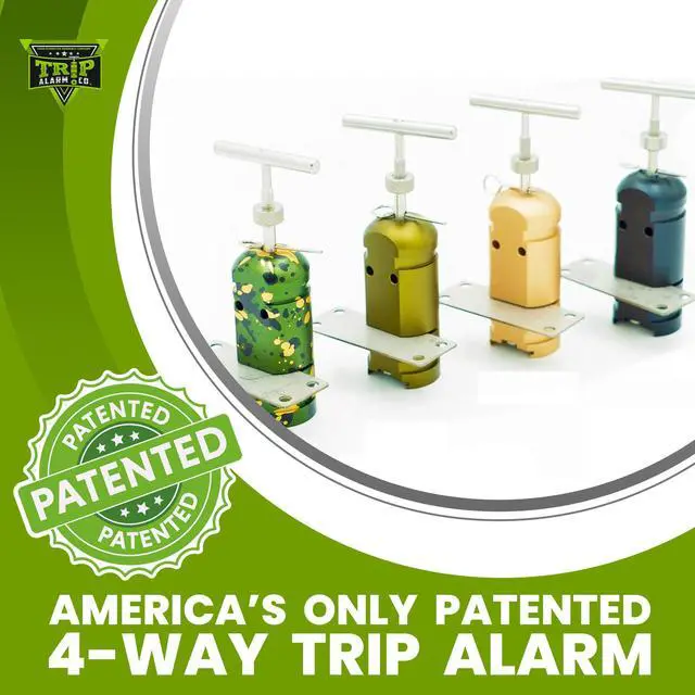 Alt view image 6 of 6 - 12 Gauge Perimeter Trip Wire Alarm US Patented Quad 3.0 360° Coverage Camping Alarm System in Camouflage Early Warning Security Device System for Camping and Property Safety