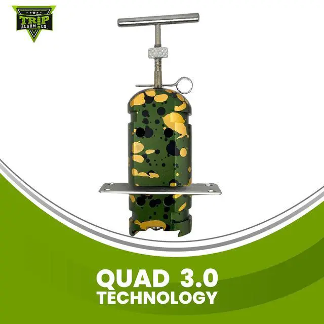 Alt view image 5 of 6 - 12 Gauge Perimeter Trip Wire Alarm US Patented Quad 3.0 360° Coverage Camping Alarm System in Camouflage Early Warning Security Device System for Camping and Property Safety
