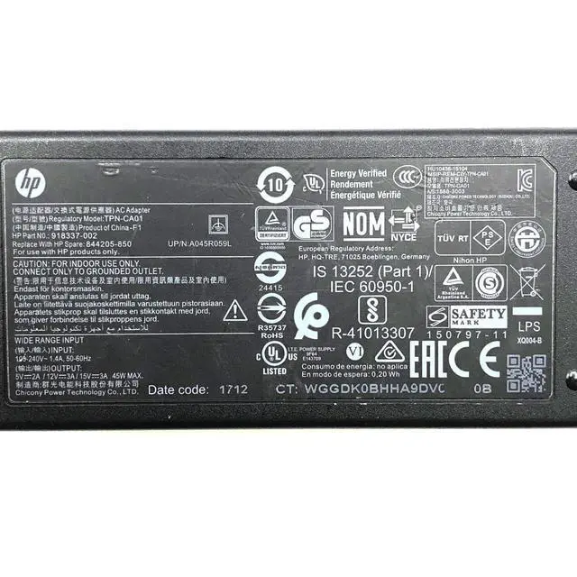 Alt view image 2 of 7 - Genuine TPN-CA01 USB-C Charger 15V 3A 12V 3A 5V 2A AC Adapter 918337-002 TPN-LA19 TPN-LA07 Power Supply Cord