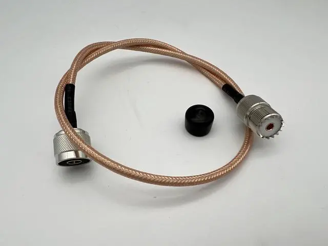 Main image of SO239 UHF Female to N Male RG400 Jumper Low Loss Double Shielded Coax Cable (2 ft)