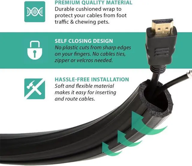 Alt view image 3 of 6 - UTW-FCW8-BK 8-Feet Expandable Flexi Cable Wrap, Black