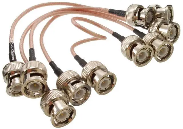 Main image of CablesOnline, 6-inch BNC Male to BNC Male RG316 Coax Low Loss RF Cables (5 Pack)