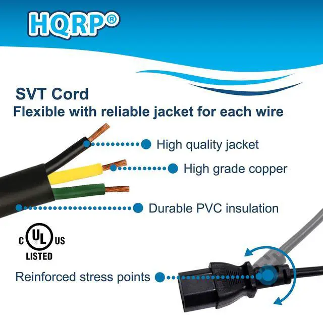Alt view image 5 of 7 - 10ft AC Power Cord Compatible with NordicTrack 285090 285092 285091 305082 305080 NEL90950 CX1055 Elliptical Mains Cable, UL Listed