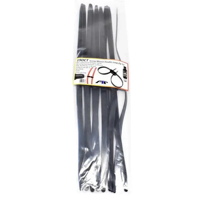 Alt view image 3 of 3 - 10 Pack of 19" Heavy Duty Double Loop Zip Ties With Screw Mount Center Hole