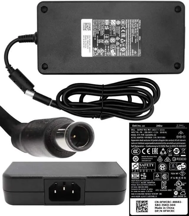 Alt view image 3 of 4 - AC adapter 240 Watt Original FWCRC for Alienware Area-51 M17x / M17-R1 / M17X / M17X-R3; Asus G70 / G70S / G70SG; Precision M6400, M6500, M6600