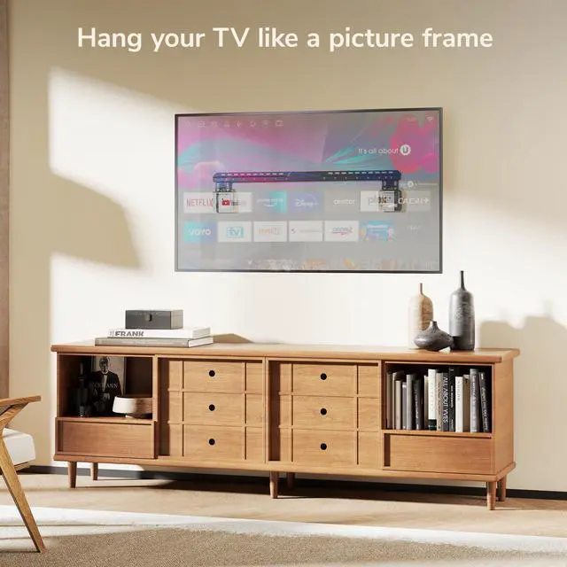 Alt view image 2 of 7 - Ultra-Slim Fixed TV Wall Mount for Large TVs 50100", 0.35" Micro-Gap Low Profile, Fits Flat & Frame TVs 165 lbs, VESA 200x200850x800mm, 16" & 24" Studs, Magnetic Flush Fit