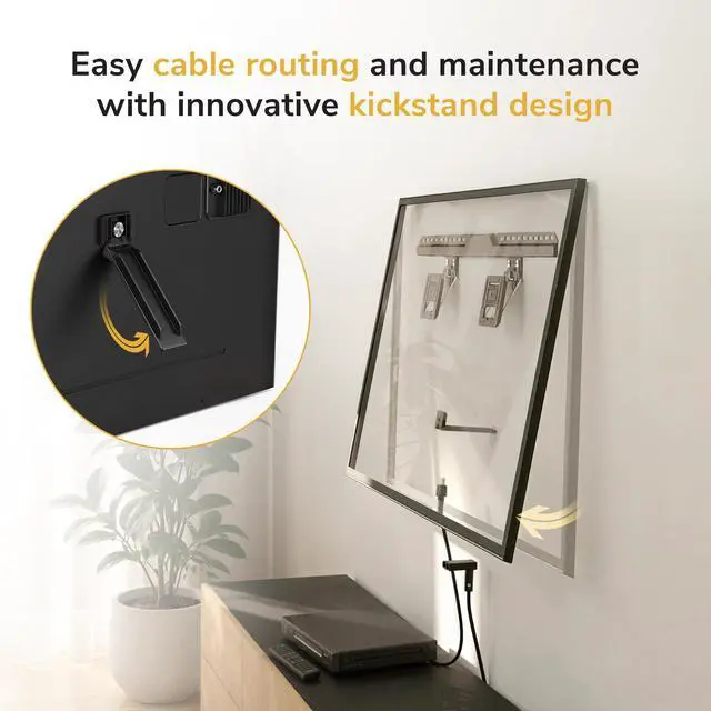 Alt view image 5 of 7 - Ultra-Slim Fixed TV Wall Mount for Large TVs 50100", 0.35" Micro-Gap Low Profile, Fits Flat & Frame TVs 165 lbs, VESA 200x200850x800mm, 16" & 24" Studs, Magnetic Flush Fit