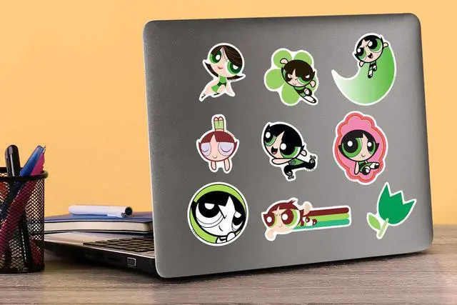 Alt view image 5 of 6 - Powerpuff Girls Buttercup 100 Vinyl Stickers Waterproof Die-Cut Decals Car