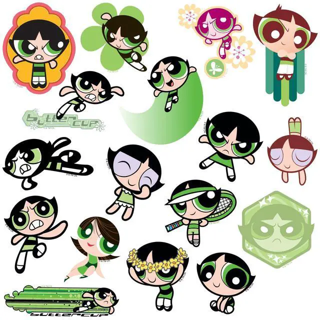 Alt view image 4 of 6 - Powerpuff Girls Buttercup 100 Vinyl Stickers Waterproof Die-Cut Decals Car