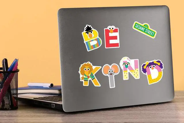 Alt view image 5 of 6 - Sesame Street Alphabet 100 Vinyl Stickers Waterproof Die-Cut Decals Laptop
