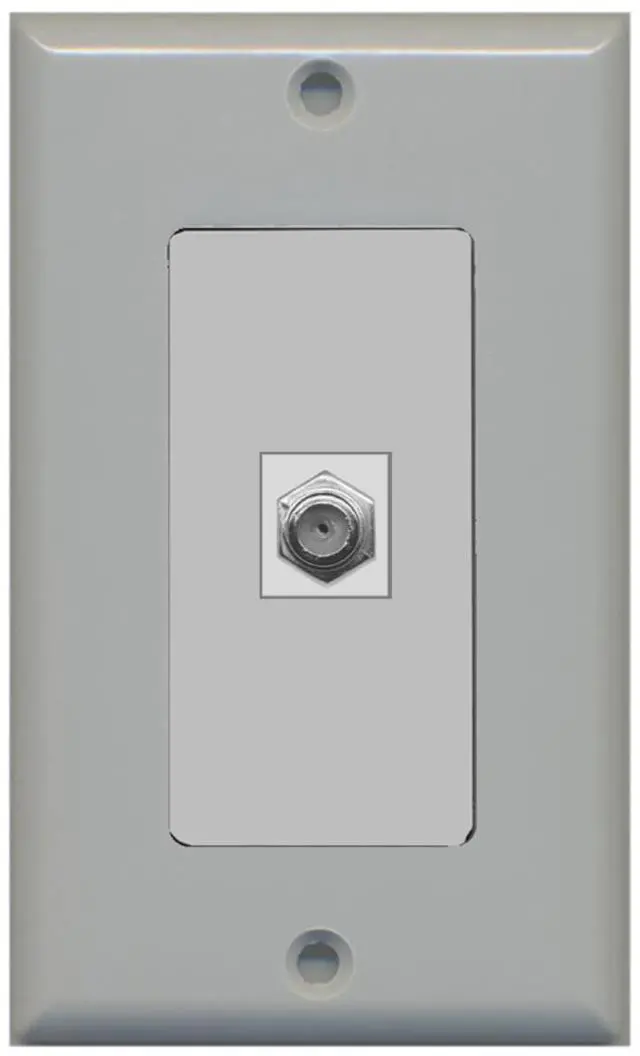 Main image of Coax Wall Plate 1 Gang Decorative - Gray