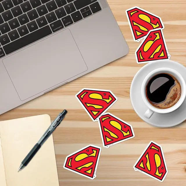 Alt view image 5 of 6 - Superman Shield Logo 150 Vinyl Stickers Waterproof Die-Cut Decals Laptop