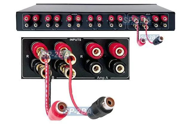Alt view image 4 of 4 - Stereo RCA L/R Phono To Speaker Banana Plug Adaptor For Amp Receiver