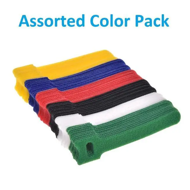 Alt view image 3 of 6 - Reusable Hook and Loop Assorted (90-Pack), Assorted Color Self Gripping Multicolor Fastening Cable Ties - Multipurpose Microfiber Cloth Assorted Cable Organizer Ties
