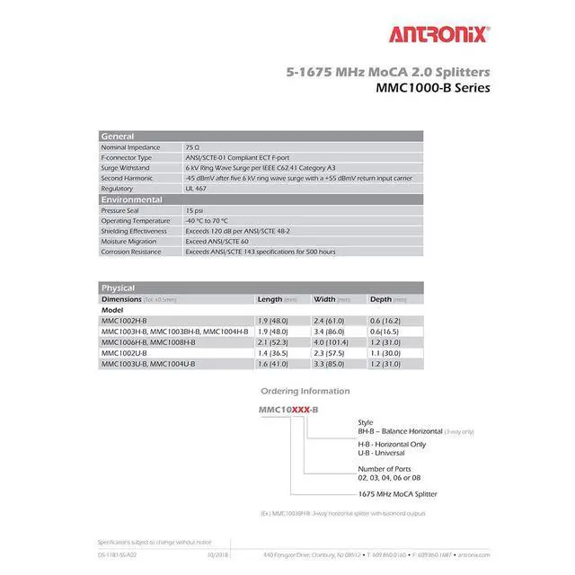 Alt view image 7 of 7 - 4 Way MMC1004H-B 5-1675 MHz MoCA 2.0 Splitter for Frontier Formerly Verizon Fios