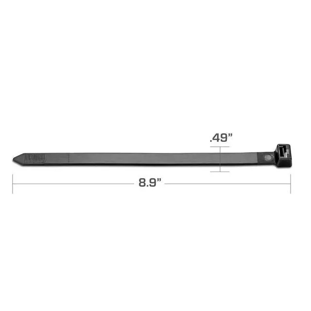 Alt view image 2 of 5 - 8.9" Multi-Purpose Cable Tie, 100-Piece, 250lbs Load Capacity, Black