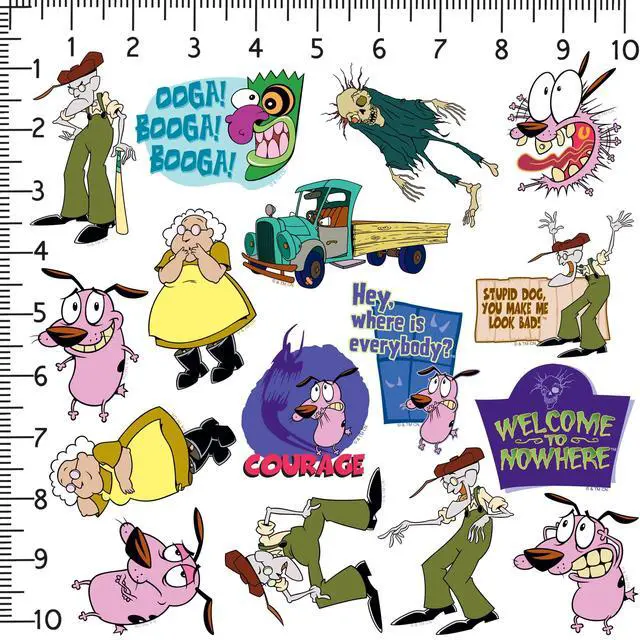 Alt view image 2 of 6 - Courage the Cowardly Dog Cartoon 100 Vinyl Stickers Waterproof Die-Cut