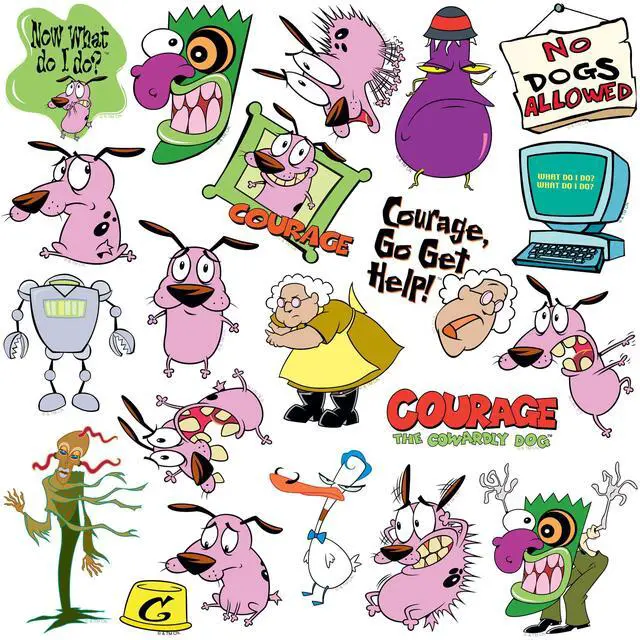 Alt view image 3 of 6 - Courage the Cowardly Dog Cartoon 100 Vinyl Stickers Waterproof Die-Cut