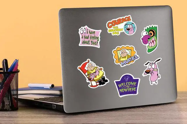 Alt view image 5 of 6 - Courage the Cowardly Dog Cartoon 100 Vinyl Stickers Waterproof Die-Cut
