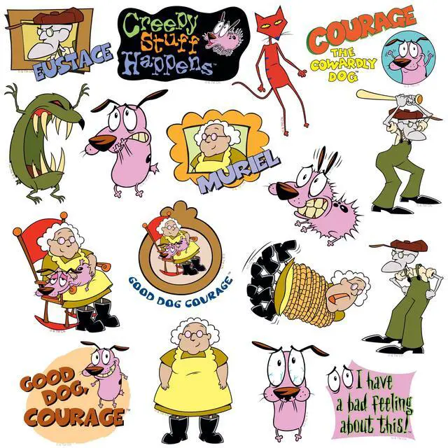 Alt view image 4 of 6 - Courage the Cowardly Dog Cartoon 100 Vinyl Stickers Waterproof Die-Cut
