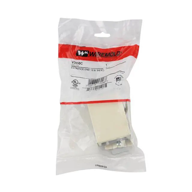 Alt view image 4 of 4 - V2410C Raceway Entrance End Fitting, 2400 Series, Steel, Ivory, 1/2" & 3/4" Kos