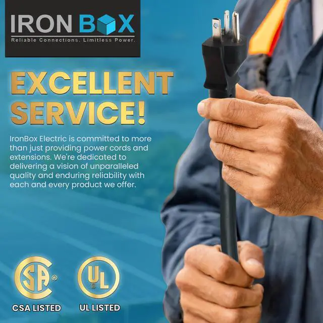 Alt view image 7 of 7 - IronBox Electric 5-20P to C19 Power Cords - 20A,125V,12/3 SJT - UL Listed Extension Cable Adapter - Power Supply Cables - Heavy Duty Plug and Cord for Computer, PDU, Data Centers & More (12ft, Molded)