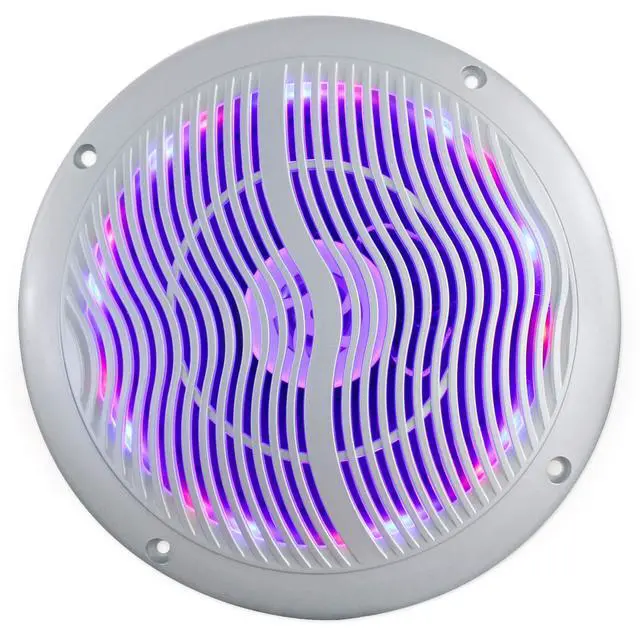 Alt view image 2 of 6 - RMC65LS Silver 6.5" 2-Way 4-Ohm Marine Speakers with LED, 4-Pack | 600W Peak, 150W RMS, Multi-Color LEDs, Waterproof, 19 Dynamic Modes, 20 Colors, 55Hz-20kHz