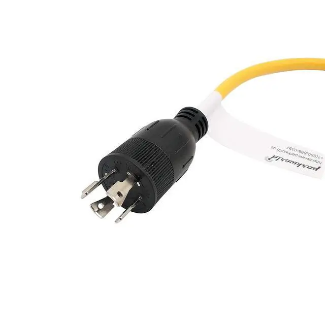 Alt view image 2 of 3 - 60547 Generator 4 Prong 20A Locking L14-20P Male to 6-15R T-Blade Female (Also for 6-20R) 250V, 20A, 5000W (2FT)