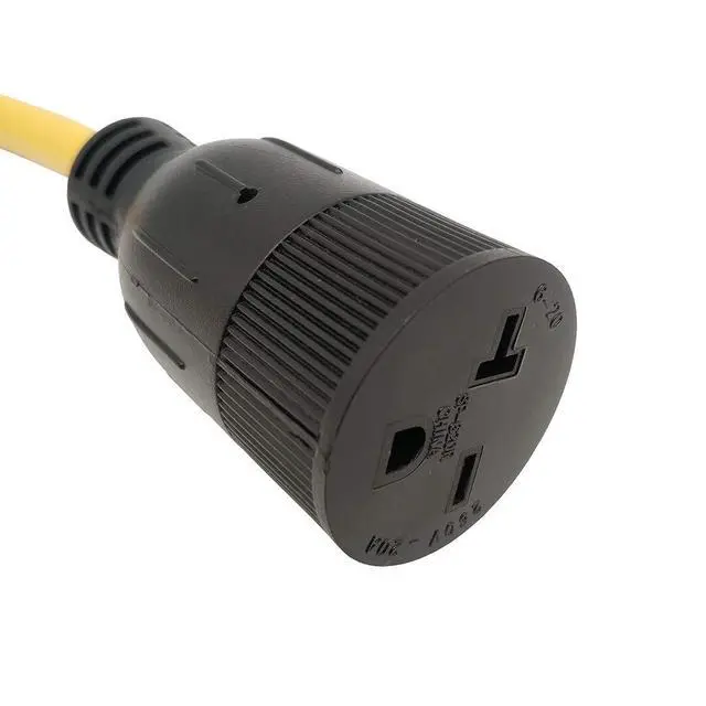 Alt view image 3 of 3 - 60547 Generator 4 Prong 20A Locking L14-20P Male to 6-15R T-Blade Female (Also for 6-20R) 250V, 20A, 5000W (2FT)