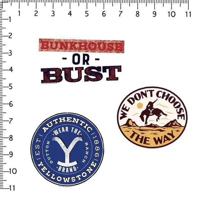Alt view image 2 of 6 - Yellowstone 150ct Vinyl L Deluxe Stickers, Skateboard, Indoor/Outdoor