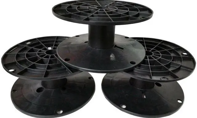 Main image of LOT OF 15 Black Plastic Spool Cable Wire Reel 6 1/2" Dia x 3" H WITH 3/4" ARBOR