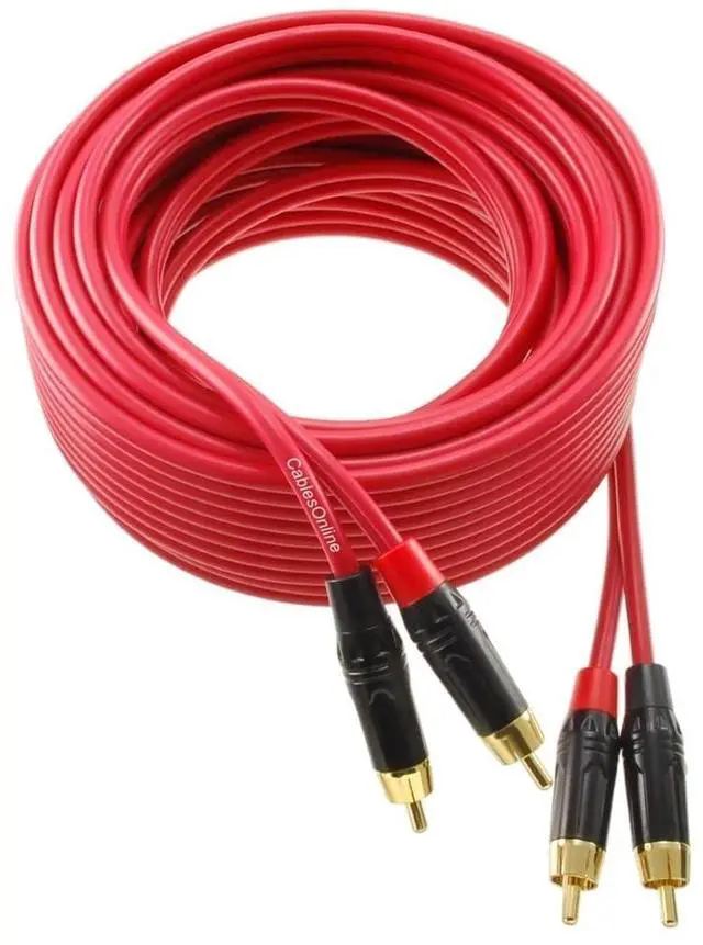 Main image of CablesOnline, 30ft. Two-RCA Male to Two-RCA Male Gold-Plated Ultra-Flexible Red Premium Audio Cable, AV-430QR