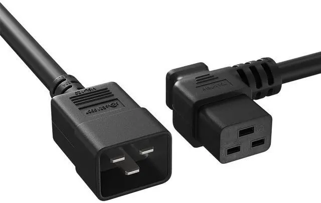 Main image of 10ft C20 to Left Angle C19 Power Cord 12AWG 20A/250V