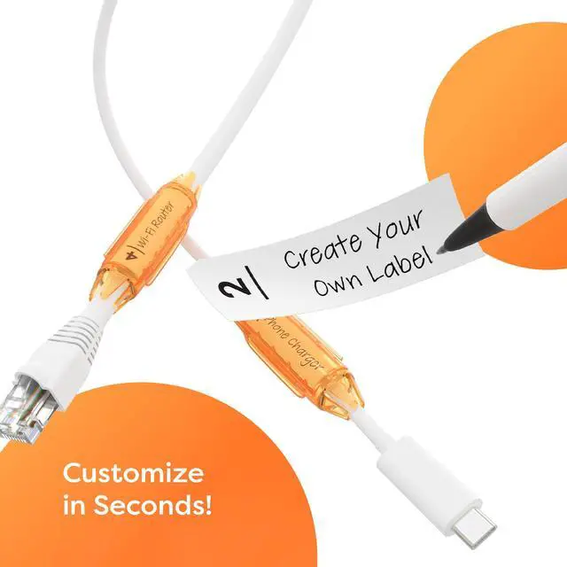 Alt view image 6 of 7 - Cord ID Pro Cord & Cable Identification System- Cord Labels for Organize Cords, Chargers & Wires at Home or Office- Cords Identifiers Keep Your Setup Neat, Tangle-Free & Easy to Manage-DCI171M-C