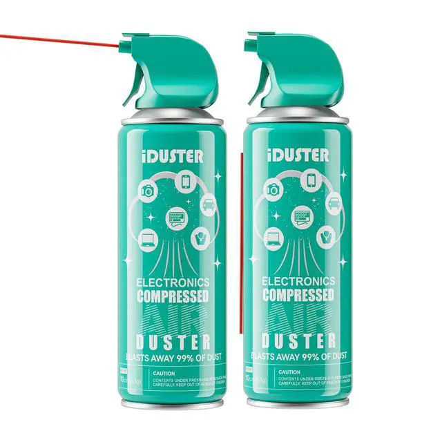 Alt view image 2 of 7 - Air Duster Compressed Air Can - 2PCS 10oz Compressed Canned Air Duster for Lego, Computer, Disposable Electronic Keyboard Cleaner for Removing dust