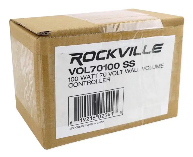 Alt view image 6 of 6 - VOL70100 SS Stainless Steel 100W 70V/100V Wall Volume, 2-Pack | 1-Gang Box, 11-Step Attenuator with Off, Detachable Euro-Block Terminals, 30dB Attenuation, 16-24 AWG Wire Support