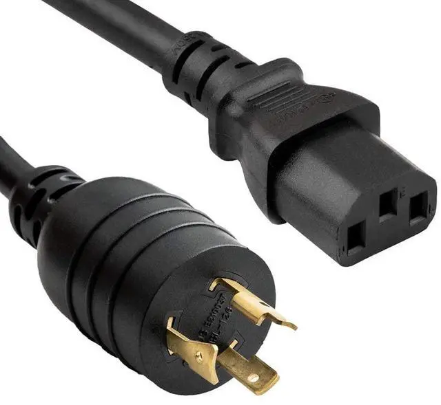 Main image of 14 AWG 15A 250V Heavy-Duty NEMA L6-20P to IEC 320 C13 Power Cord (10ft)