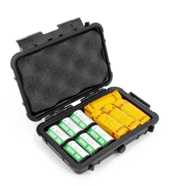 Main image of Hard Shell 35mm Film Case - 7" Waterproof & Lightproof Holder for up to 12 x 35mm or 8 x 120 Film Rolls, Travel Container