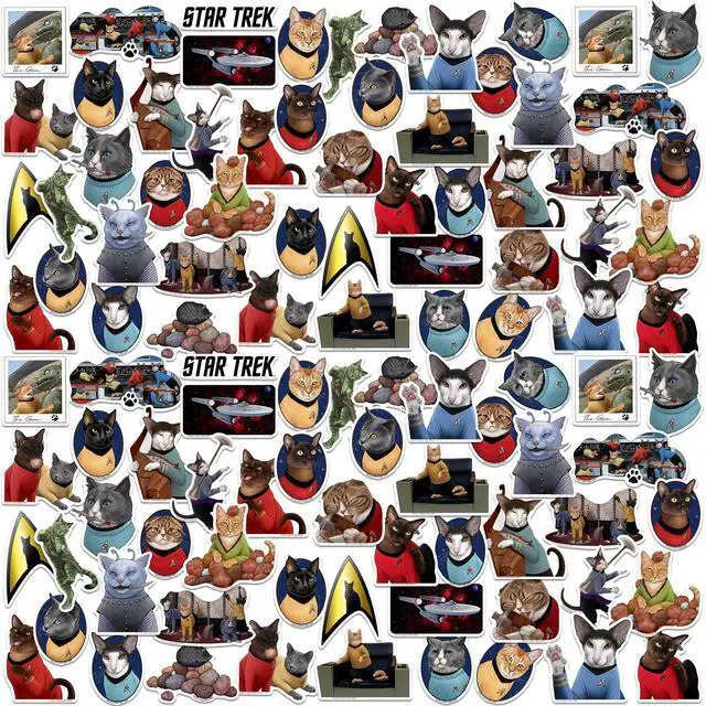 Main image of Star Trek: The Original Series Cats 150 Vinyl Stickers Waterproof Die-Cut